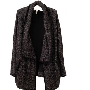 Tart Black Tweed Wool Blend Sweater Coat. Size L